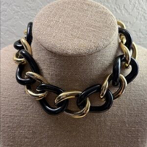 Givenchy Black and Gold Statement Link Necklace